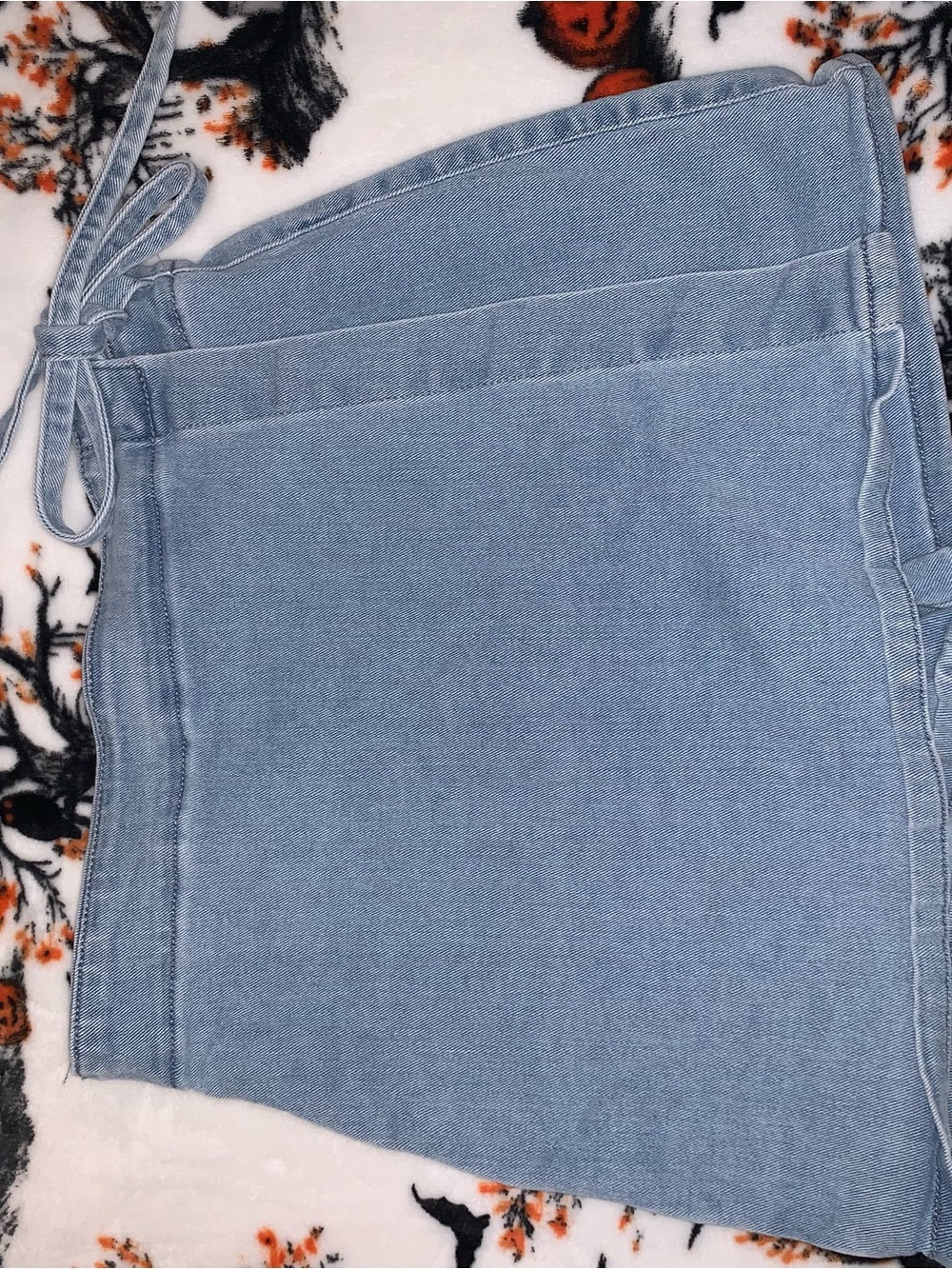 Express Light Blue Denim Wrap Skirt
